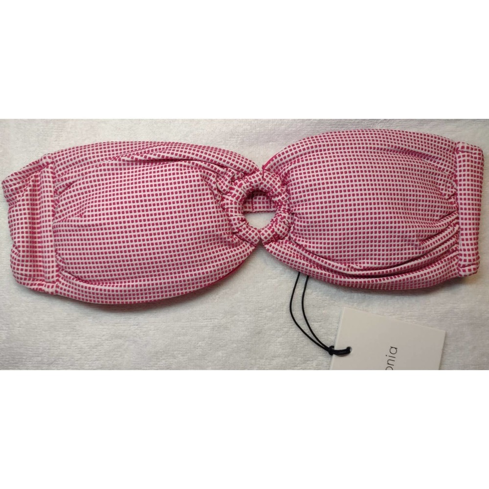 Onia Luna Fushia Checker Jacquard Swim Top Medium